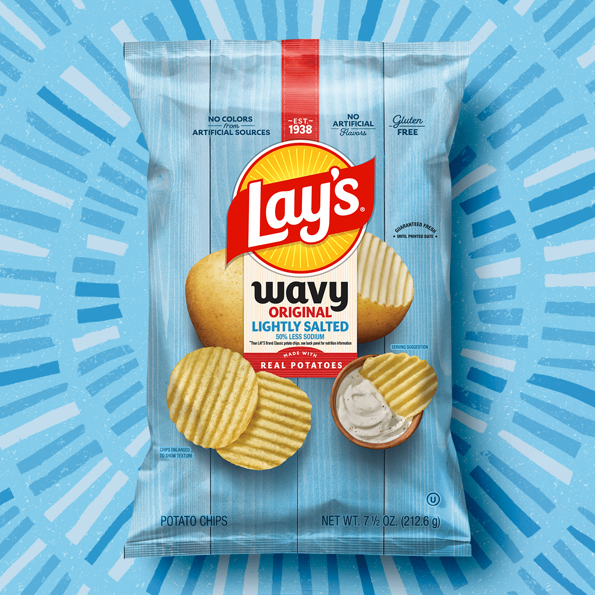 Papas fritas LAY'S® onduladas ligeramente saladas